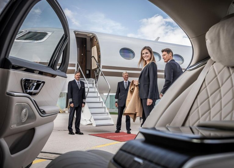 Buchungsprozess eines Privatjets